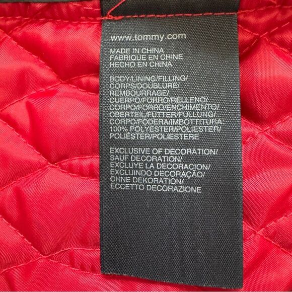 Tommy Hilfiger Womens Red Quilted Sleeveless Collared Button Down Vest size Med - Picture 12 of 12